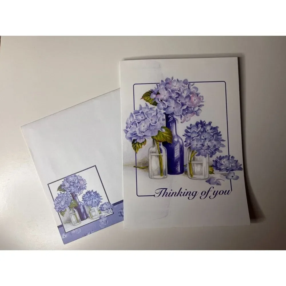 Habitat Hope Greeting‎ Collection Flowers 'Thinking of You' Purple Romantic Card